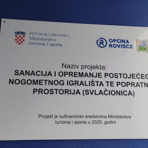 „Sanacija i opremanje postojećeg nogometnog igrališta te popratnih prostorija (svlačionica)” - Završen projekt sanacije i opremanja nogometnog igrališta i svlačionica