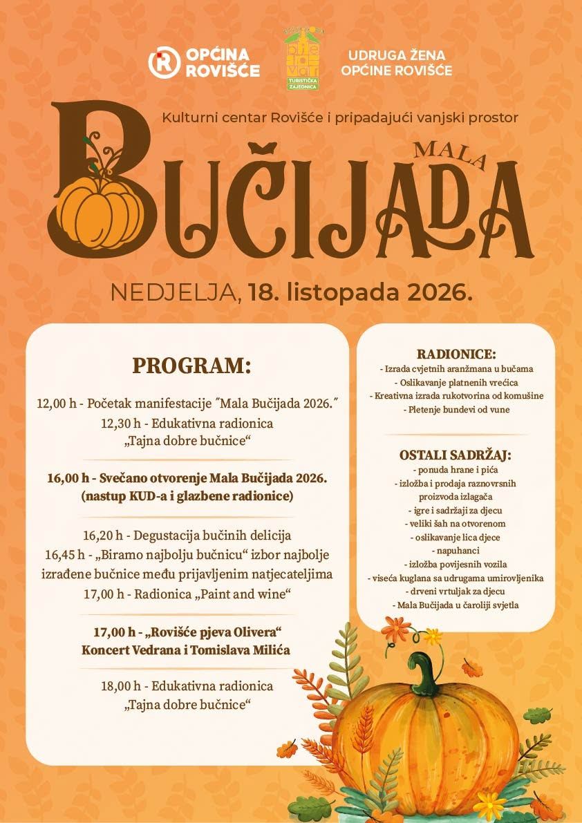DONOSIMO PROGRAM ČETVRTE MALE BUČIJADE 2026. !