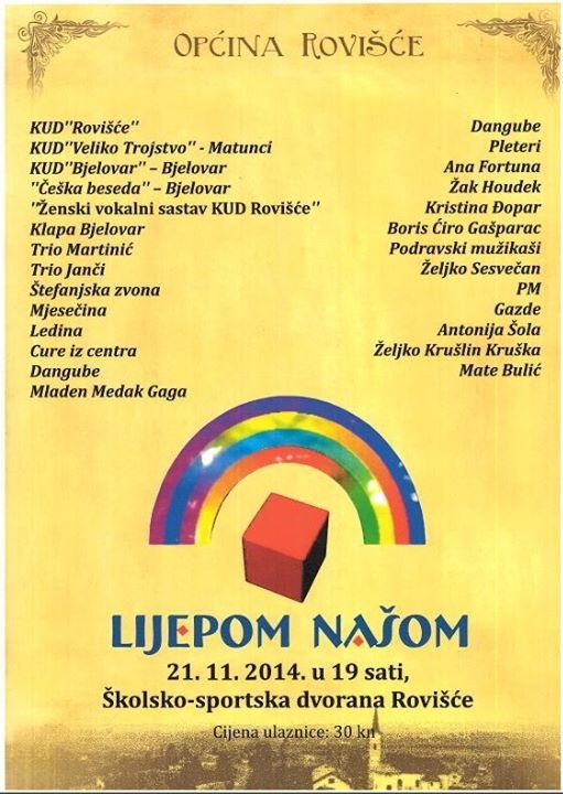 LIJEPOM NAŠOM 21.11.2014 u 19,00 SATI